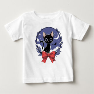 Mystical Black Cat Nightscape Baby T-Shirt