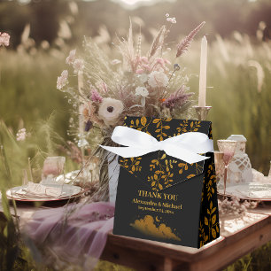 Mystical Black Gold Clouds Moon Wedding Favour Box