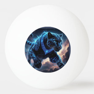 Mystical Black Panther with Glowing Patterns Ping Pong Ball