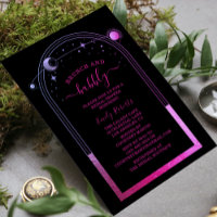 Mystical Black Purple Celestial Bridal Shower