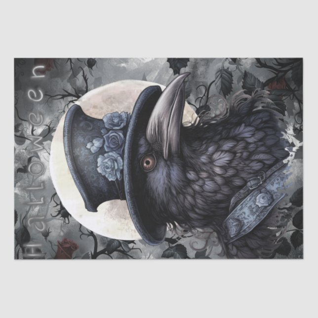 Mystical Black Raven Tissue Paper (Front)