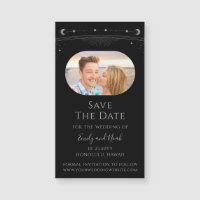 Mystical Black Silver Sun Moon Star Save The Date