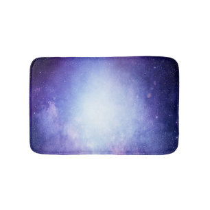 Mystical blue cosmic sky bath mat