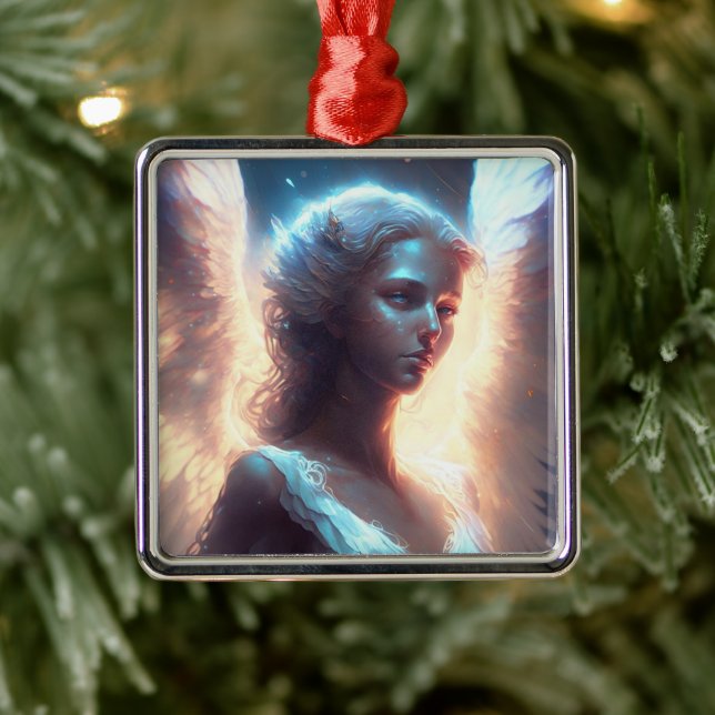 Mystical Blue Eyed Angel Metal Tree Decoration (Tree)
