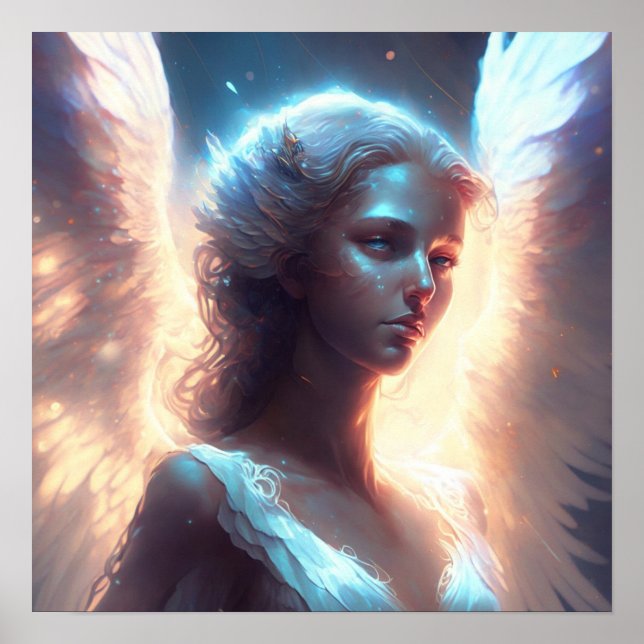 Mystical Blue Eyed Angel Poster (Front)