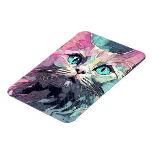 Mystical Blue Eyes Kitten Cute Cat Magnet