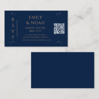 Mystical Blue Gold Budget QR Code RSVP