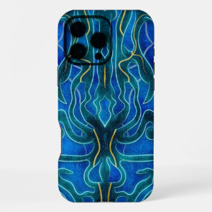 Mystical Blue Neon Ocean Kelpie Pattern iPhone 16 Pro Max Case