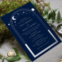 Mystical Blue Silver Sun Moon Stars Photo Wedding