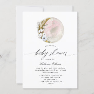 mystical bohemian moon baby Shower Invitation