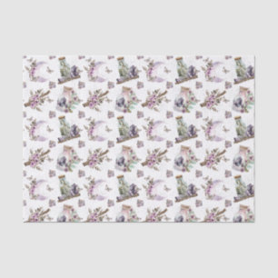 Mystical Boho Lavender Anemone Moon and Bottles  Tissue Paper