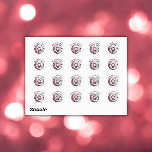 Mystical Boho Magic Maroon Text on White Classic Round Sticker