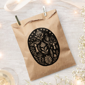 Mystical Boho Mushroom Design – Botanical Folk Art Favour Bags