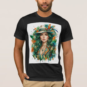 Mystical Boho Woman Portrait Fantasy Art T Shirt