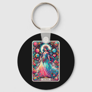 Mystical Bride Tarot Card Enchanting Wedding Artwo Key Ring