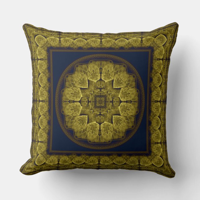 Mystical bright fractal ornament cushion (Front)