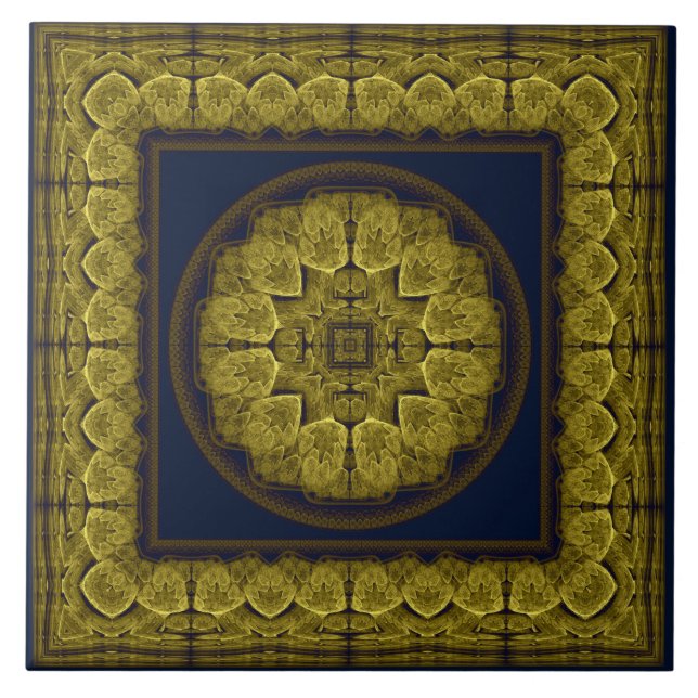 Mystical bright fractal ornament tile (Front)