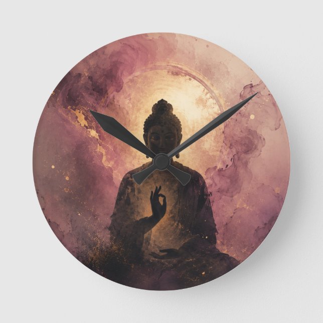 Mystical Buddha | Zen Meditation Round Clock (Front)