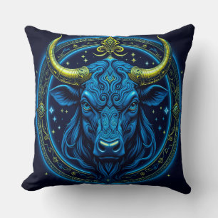 Mystical Bull with Tribal Decorations Cushion