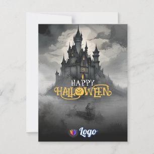 Mystical Castle Halloween Gothic Spooky Design Postcard