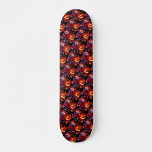 Mystical Cat & Glowing Pumpkins Skateboard