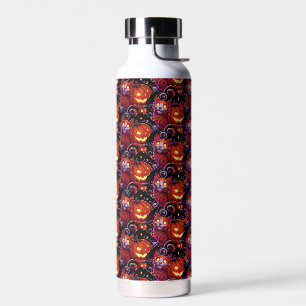 Mystical Cat & Glowing Pumpkins Water Bottle