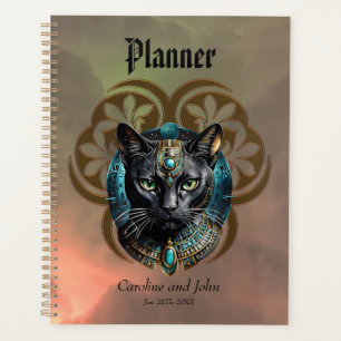 Mystical cat of Egypt, black as night Planner
