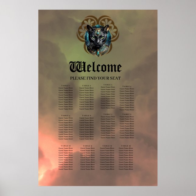 Mystical cat of Egypt, black as night Poster (Front)