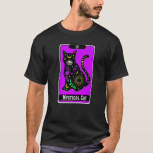 Mystical Cat Tarot Card Moon Symbols T-Shirt