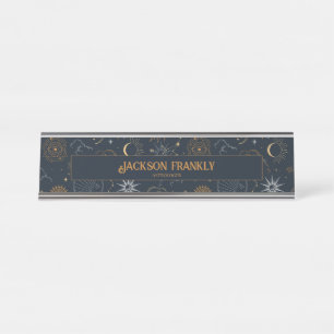 Mystical Celestial Astrology Business Custom Offic Desk Name Plate