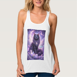 Mystical Celestial Cat Moon Galaxy Fantasy Magical Singlet