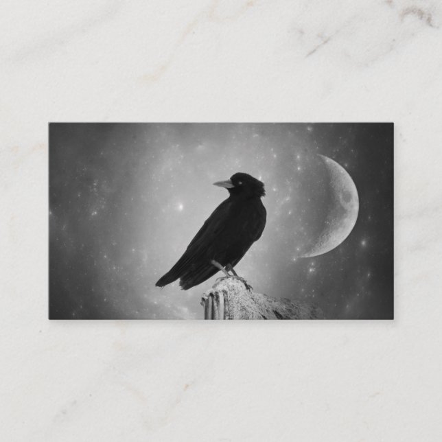 Mystical, Celestial Crow Business Card (Front)