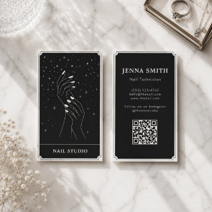 Mystical Celestial Elegant Hands Nail Studio Busin Business Card