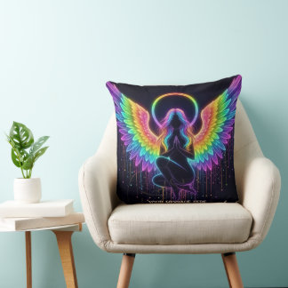 Mystical celestial feminine figure colorful cushion