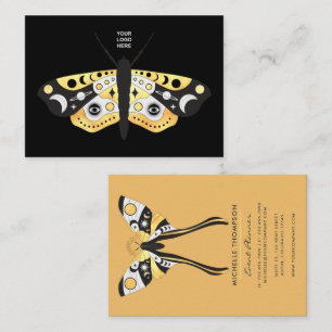 Mystical Celestial Gold Moths Business Card