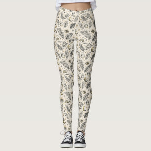 Mystical Celestial Moon Stars Pattern Leggings