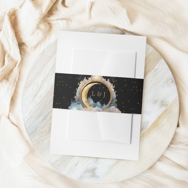 Mystical Celestial Stars Wedding Belly Band Invitation Belly Band (Creator Uploaded)