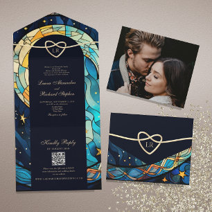 Mystical Celestial Wedding All In One Invitation