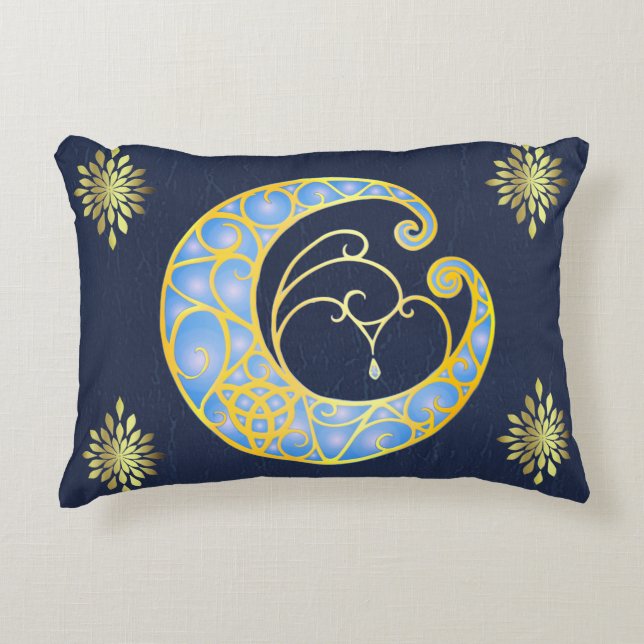 Mystical Celtic Moon  Decorative Cushion (Front)