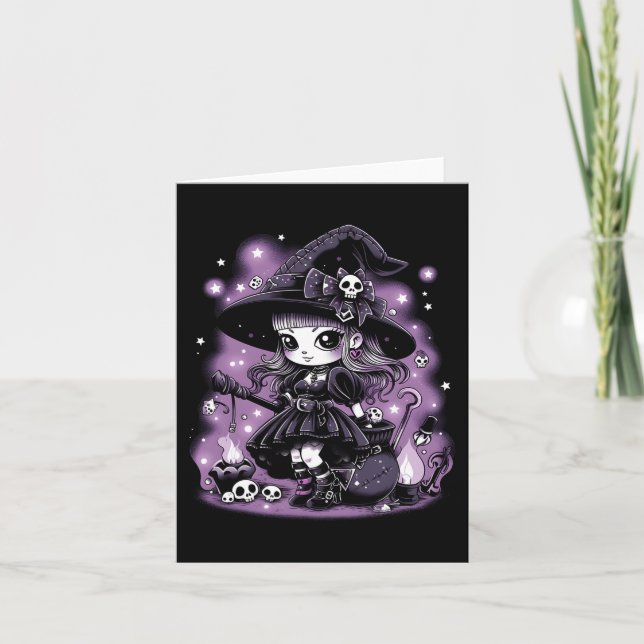 Mystical Charms Halloween Witch Graphic  Card (Front)