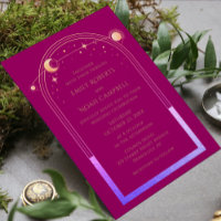 Mystical Chic Magenta Pink Rainbow Star Moon Photo