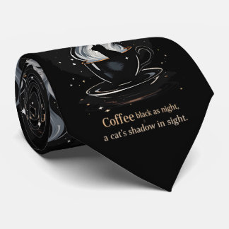 Mystical Coffee Cat Tie