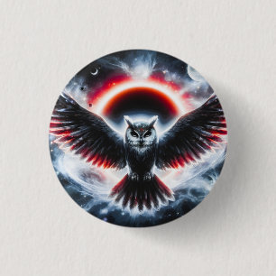 Mystical Cosmic Celestial Owl 3 Cm Round Badge