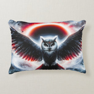 Mystical Cosmic Celestial Owl Decorative Cushion