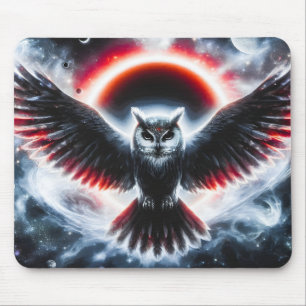 Mystical Cosmic Celestial Owl Mouse Pad