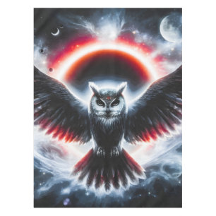 Mystical Cosmic Celestial Owl Tablecloth