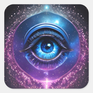 Mystical Cosmic Eye Square Sticker