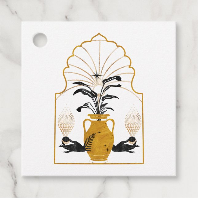 Mystical Cosmic Plant Favour Tags (Front)