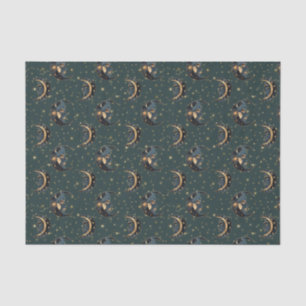 Mystical Crescent Moon Star Pattern Tissue Paper
