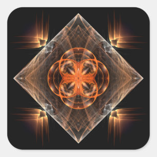 Mystical cross pattern square sticker